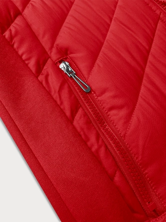 Długa bluza damska z kapturem LHD ciemna czerwona (AMG-163)