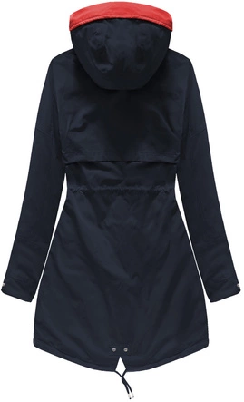 DWUSTRONNA PARKA Z KAPTUREM GRANATOWO-CZERWONA (W0236)