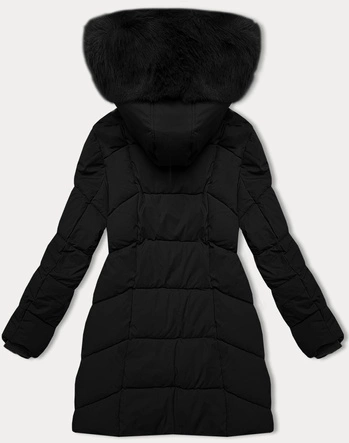 Kurtka zimowa damska plus size do połowy uda S'west czarna (B8306-1)