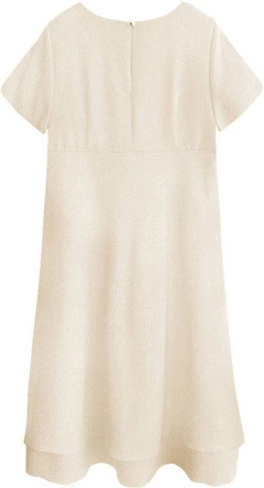 Trapezowa sukienka beżowa (436art)