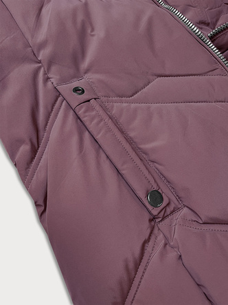 Kurtka zimowa damska plus size z kapturem S'west fioletowa (B8300-71)