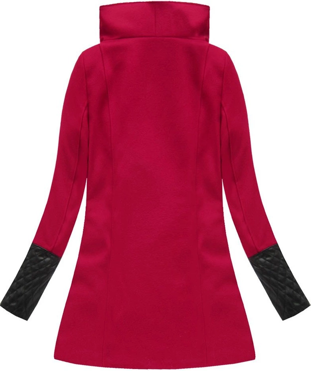 PŁASZCZ ZIMOWY Z KOŁNIERZEM CZERWONY (71ART)