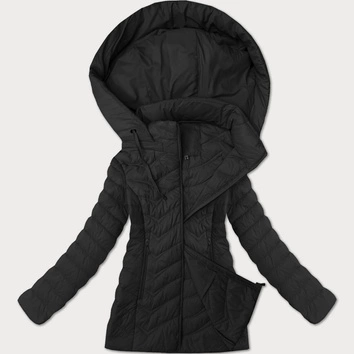 Pikowana kurtka damska z kapturem J Style czarna (16M9238-392)