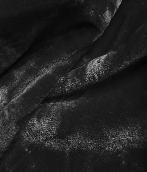 DAMSKA KURTKA PARKA ZIMOWA Z PODPINKĄ CZARNA (B2717-1)