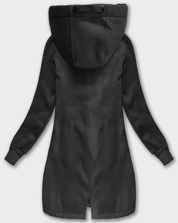 Długa bluza damska z kapturem grafitowa (AMG-675/2)