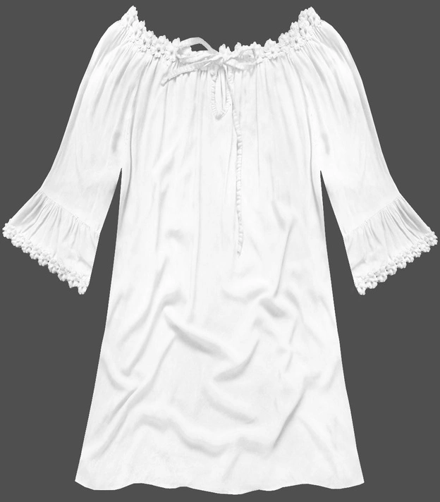 CIENKA BLUZKA Z GIPIURĄ BIAŁA (ART2)