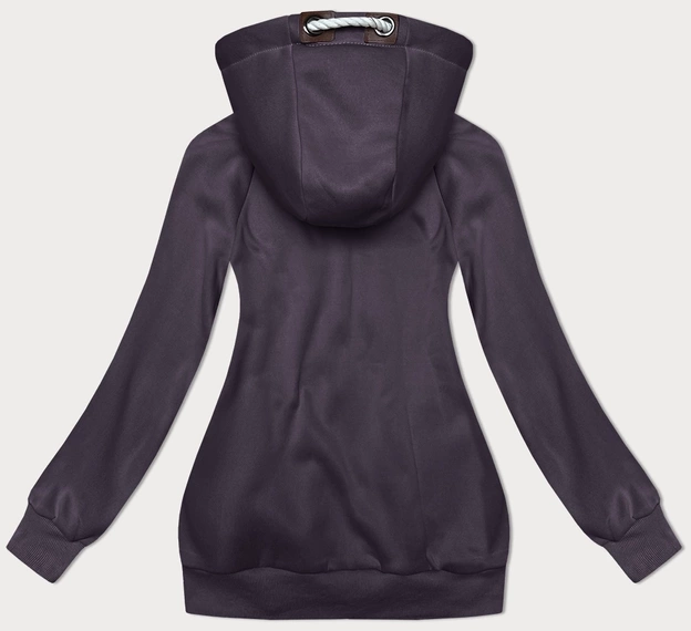 Rozpinana gładka bluza damska ciemny fiolet (2311)