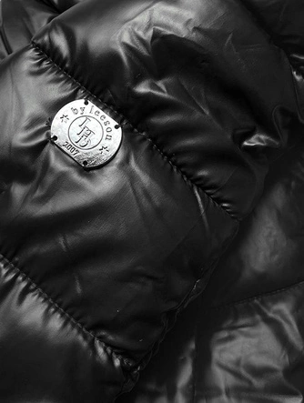 Puchowa kurtka zimowa damska czarna (M-21006)