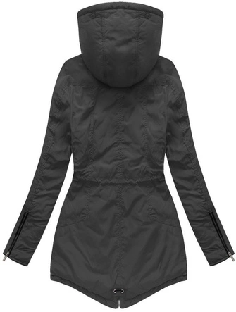 KURTKA Z KAPTUREM CZARNA (7307/2)