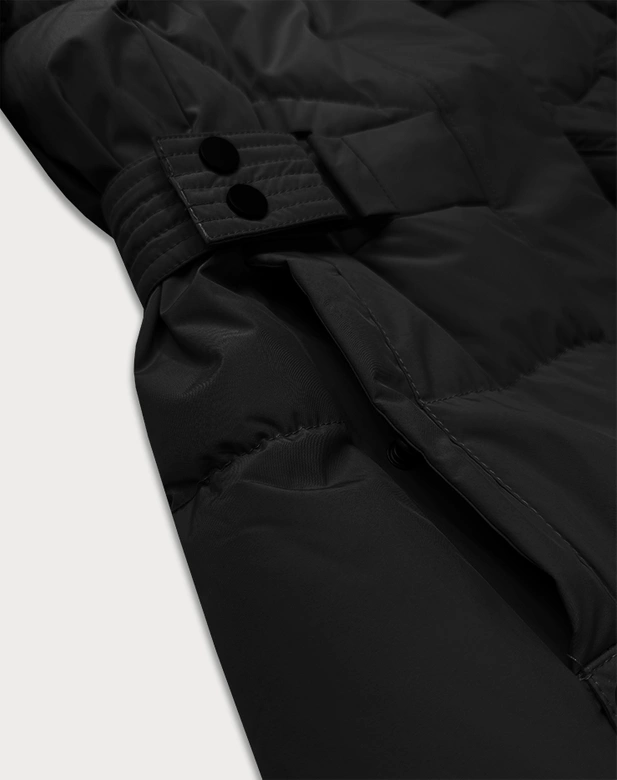 Przejściowa kurtka z paskiem J Style czarna (16M9183-392)