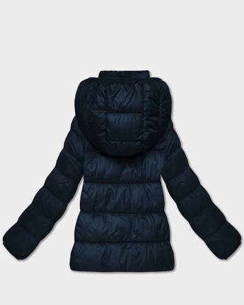 Pikowana zimowa kurtka damska do bioder granatowa (T3-2656#-99)