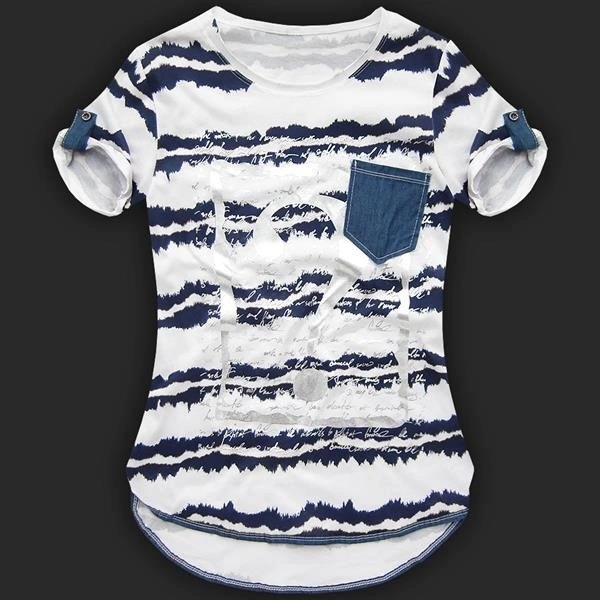 WZORZYSTY T-SHIRT BIAŁY (8961)