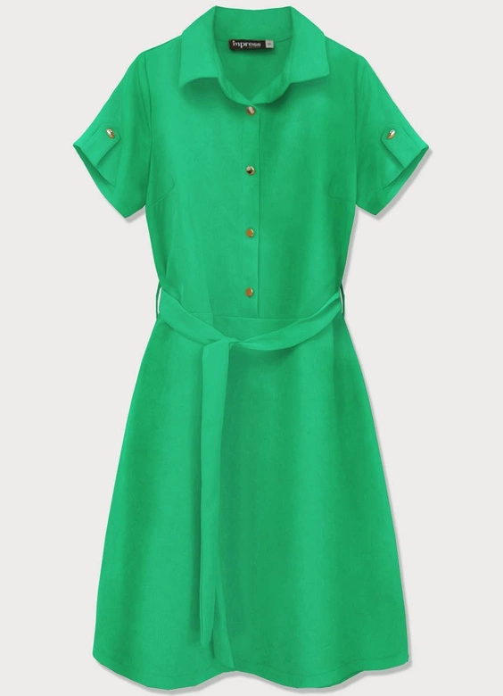 SUKIENKA Z KOŁNIERZYKIEM TYPU SZMIZJERKA ZIELONA (431ART)