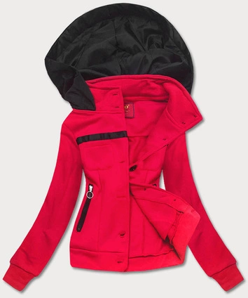 Krótka bluza rozpinana damska czerwona (AMG-63)