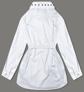 Jeansowa kurtka damska oversize biała (M6959)