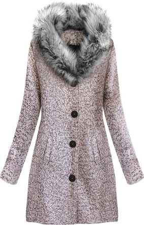 KRÓTKI PŁASZCZ  ZE STÓJKĄ RÓŻOWY (536/1ART)