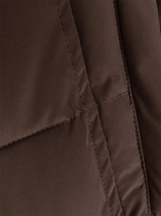 Zimowa kurtka damska z futrzaną podszewką brązowa (LHD-23063)