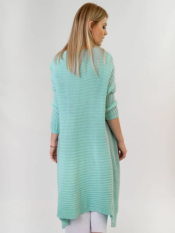 DAMSKI SWETER OVERSIZE KARDIGAN MIĘTA (614ART)