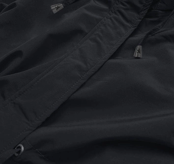 Cienka parka z ozdobnym wykończeniem czarna (16M9068-392)