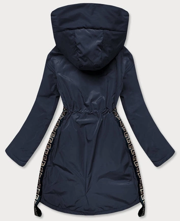 Lekka parka z ozdobnymi lampasami granatowa (hs-1856)