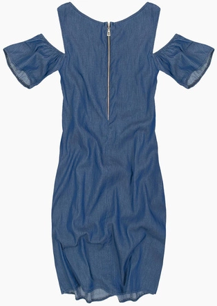 JEANSOWA SUKIENKA Z ODKRYTYMI RAMIONAMI GRANATOWA (84922)