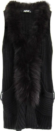 SWETERKOWA KAMIZELKA CZARNA (1596)