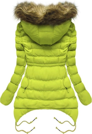 PIKOWANA KURTKA Z KAPTUREM LIMONKOWA (7209W)