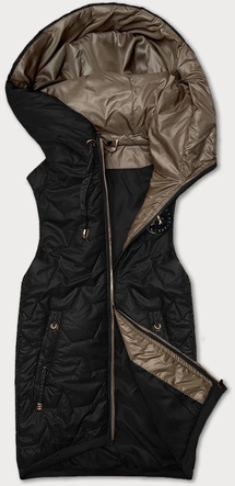 Kamizelka damska ze ściągaczem na dole S'West czarna (B8341-1)