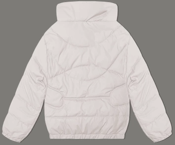 Pikowana kurtka ze stójką Miss TiTi ecru (2481)