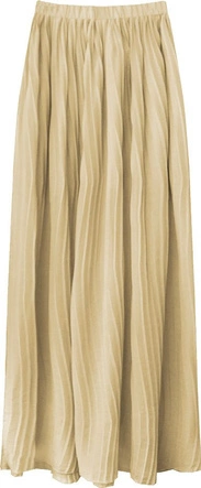 PLISOWANA SPÓDNICA MAXI JASNOBEŻOWA (9237/1)
