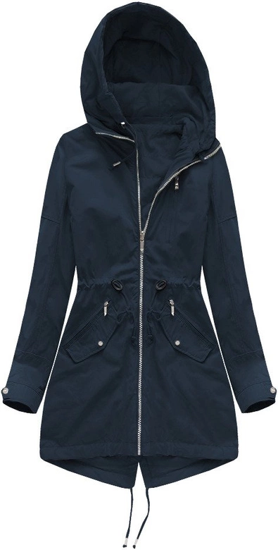 DWUSTRONNA PARKA Z KAPTUREM GRANATOWA (W0231BIG)