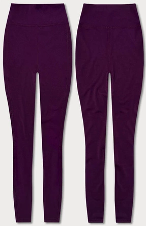 Legginsy damskie z ozdobnymi szwami ciemny fiolet (54460)