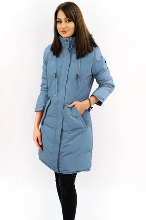 PIKOWANA ZIMOWA KURTKA DAMSKA NIEBIESKA (M-963)