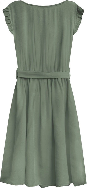 SUKIENKA MIDI Z GUZIKAMI SZAROZIELONA (395ART)