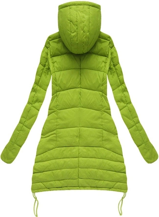 PIKOWANA KURTKA Z KAPTUREM LIMONKOWA (7151BIG)