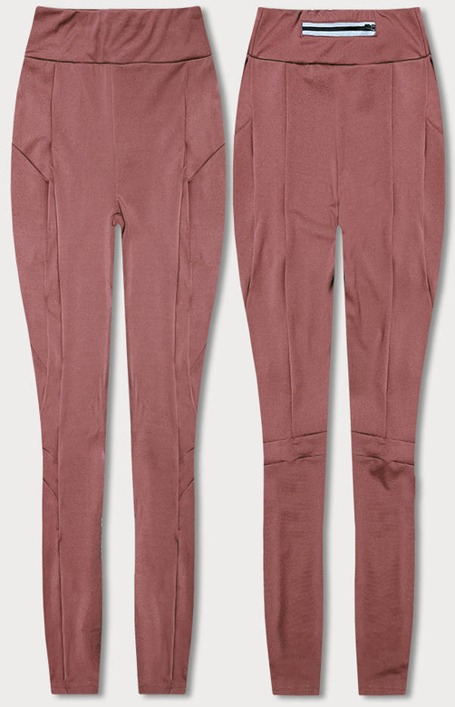 Legginsy treningowe damskie brudny różowy (54350)