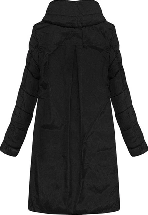 DAMSKA ZIMOWA KURTKA Z ŁĄCZONYCH MATERIAŁÓW CZARNA (J19-011)