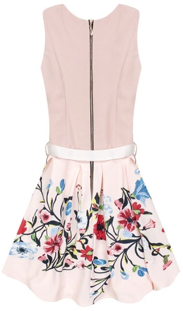 SUKIENKA W KWIATY BRUDNY RÓŻ (10151)