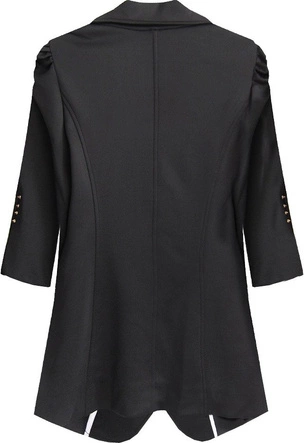 MARYNARKA Z BUFIASTYMI RAMIONAMI CZARNA (8191)