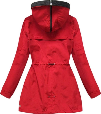 DWUSTRONNA KURTKA Z KAPTUREM CZERWONA (W640)