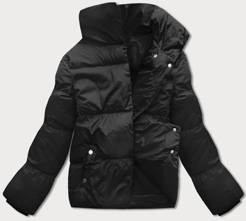 Zimowa kurtka damska z kołnierzem czarna (23062-392)