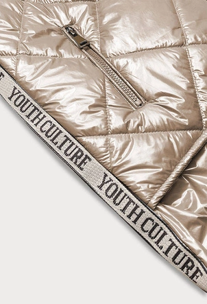 Błyszcząca kamizelka damska beżowa (ag3-02)