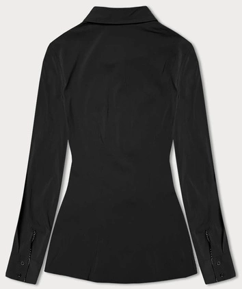 Bluzka z wstawkami w pepitkę czarna (WD16113)