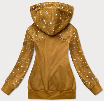 Bluza damska z kwiatuszkami musztardowa (amg828)