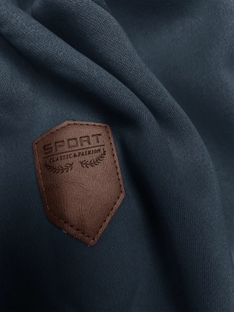 Gruba damska bluza w pasy szaroniebieski-brzoskwinia (2302)