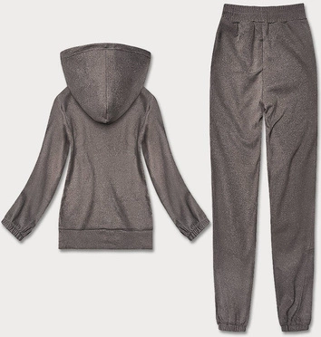 Polarowy dres damski brązowy (ZCH2210)