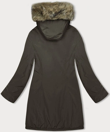 Zimowa kurtka damska khaki (M-R45)