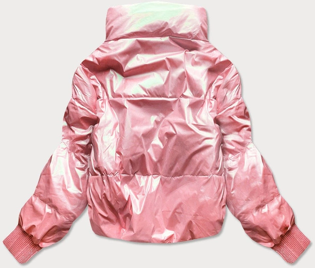 KRÓTKA KURTKA DAMSKA OVERSIZE RÓŻOWA (651ART)