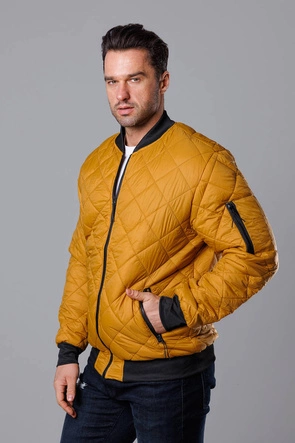 Pikowana bomberka męska ciemnożółta (MY01-23)