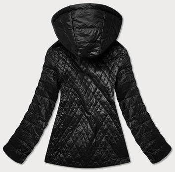 Pikowana kurtka damska czarna (rqw-7009)